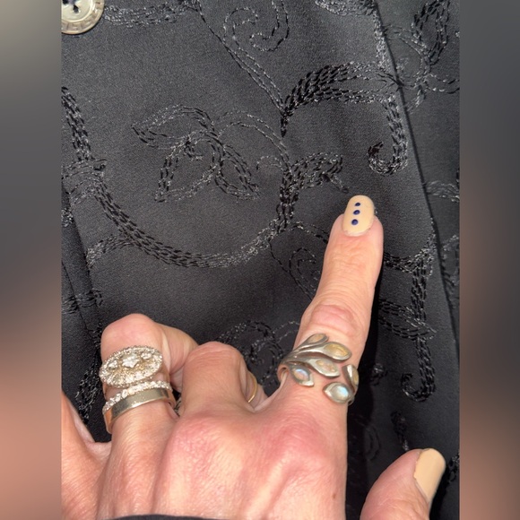 Versace Intensive Black Silk Jacquard Vintage Shirt Medusa Buttons Size 1X Y2K - Picture 7 of 14